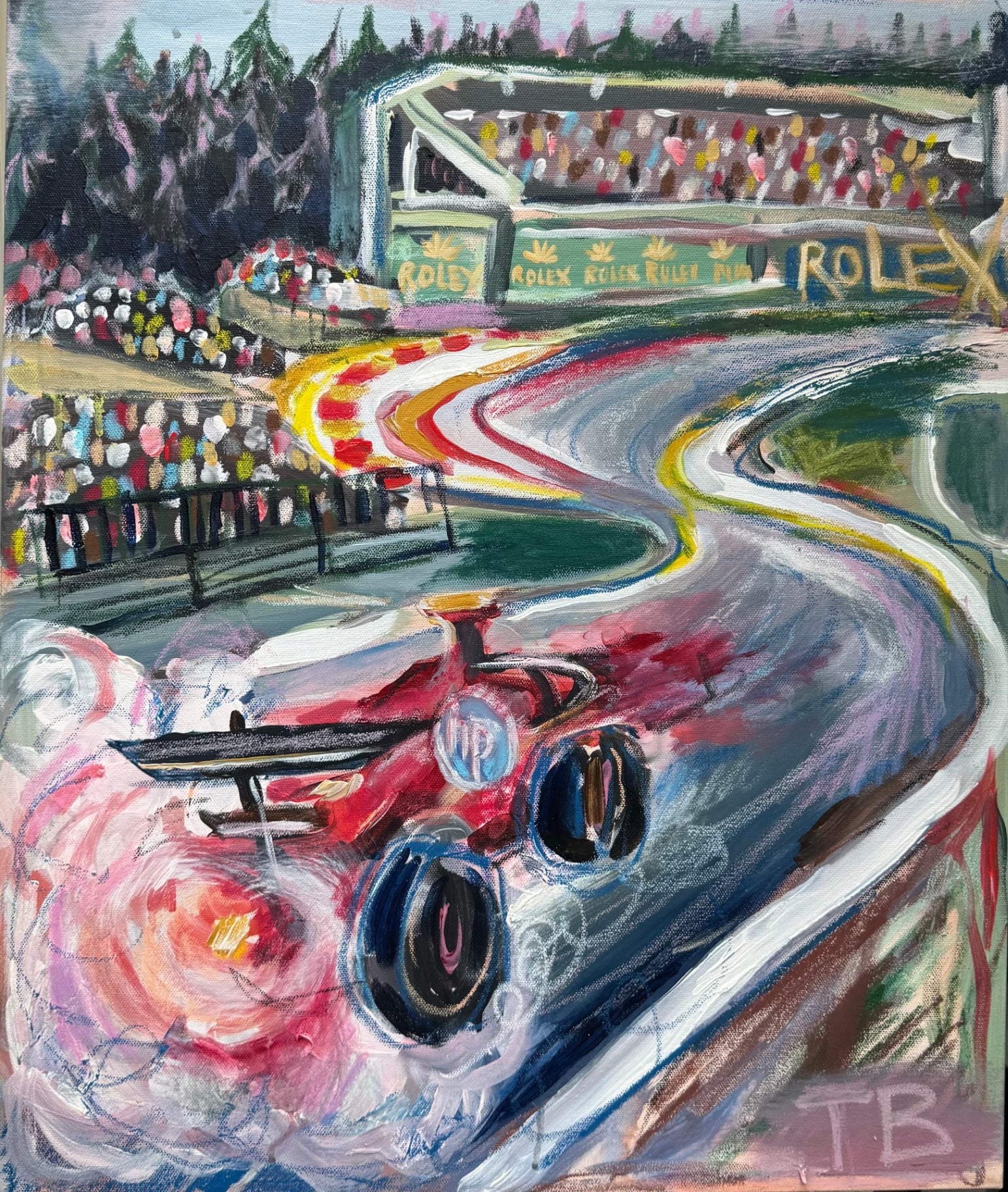 Wet Spa - Acrylic & Oil Pastel on canvas artwork